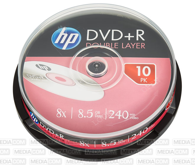 DVD+R DL 8.5GB/240Min/8x Cakebox (10 Disc)