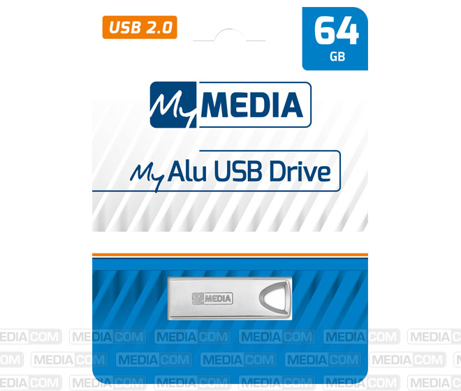 USB 2.0 Stick 64GB, My Alu, silber