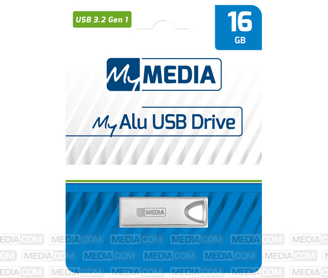 USB 3.2 Stick 16GB, Typ-A, My Alu, silber