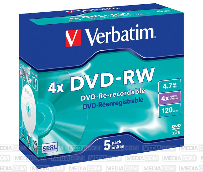 DVD-RW 4.7GB/120Min/4x Jewelcase (5 Disc)