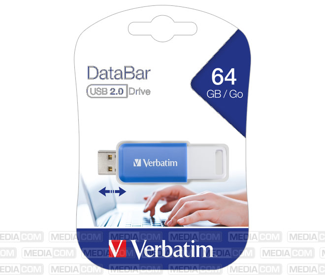 USB 2.0 Stick 64GB, DataBar, blau