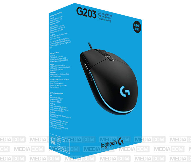 Gaming Maus G203, USB, schwarz