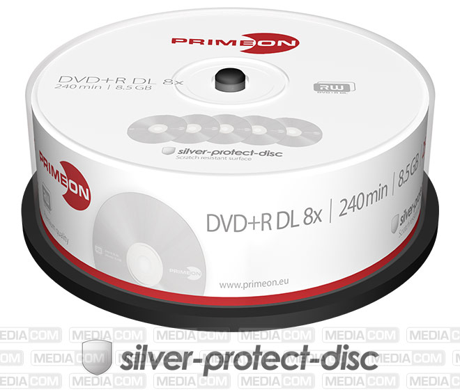 DVD+R DL 8.5GB/240Min/8x Cakebox (25 Disc)