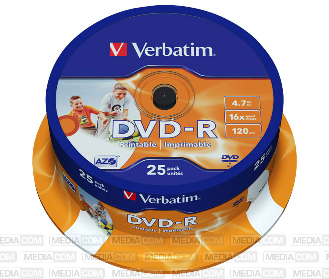 DVD-R 4.7GB/120Min/16x Cakebox (25 Disc)