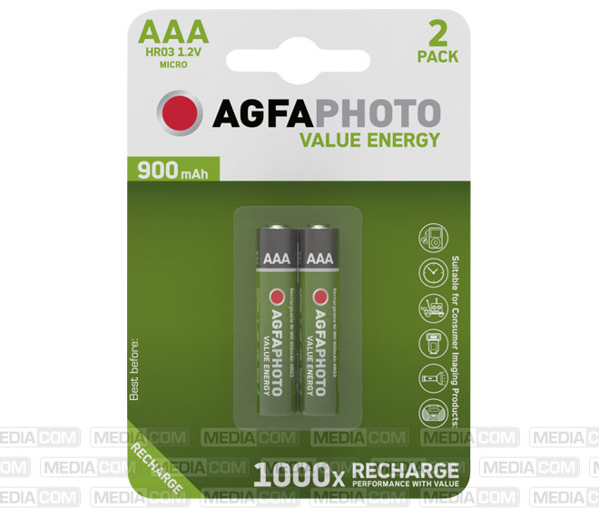 Akku NiMH, Micro, AAA, HR03, 1.2V/900mAh