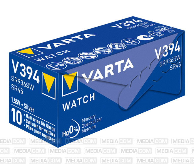 Batterie Silver Oxide, Knopfzelle, 394, SR45, 1.55V