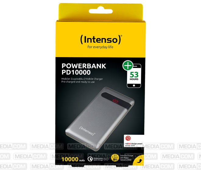 Akku Powerbank, 10.000mAh, PD10000, anthrazit