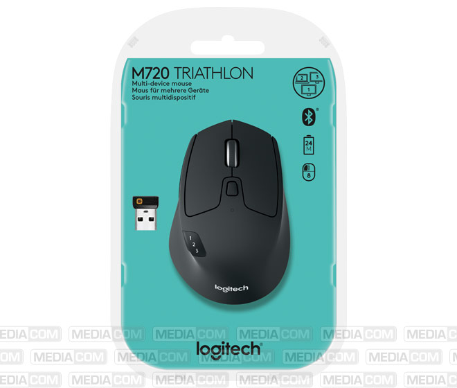Maus M720, Triathlon, Wireless, Bluetooth, schwarz