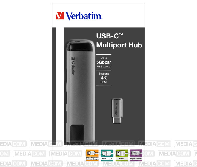 Hub, Multiport, 2x USB 3.0-A, HDMI 4K, RJ45