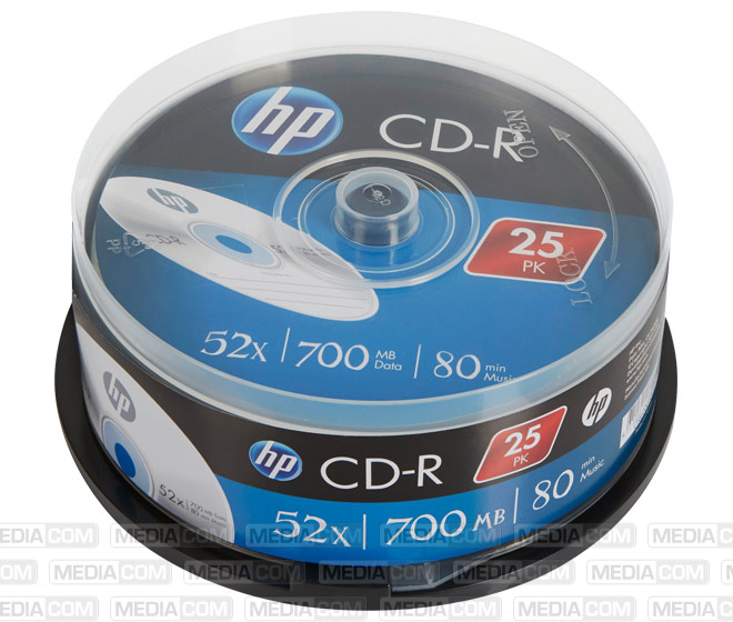 CD-R 80Min/700MB/52x Cakebox (25 Disc)