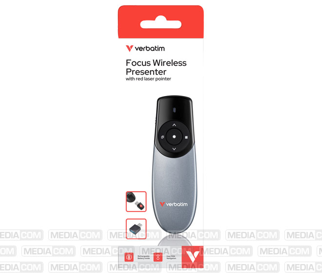 Focus Wireless Presenter, Akku, Alu silber	