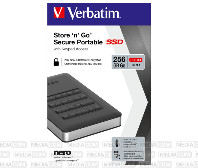 SSD 256GB, USB 3.1, A-C, 4.57cm (1.8''), schwarz