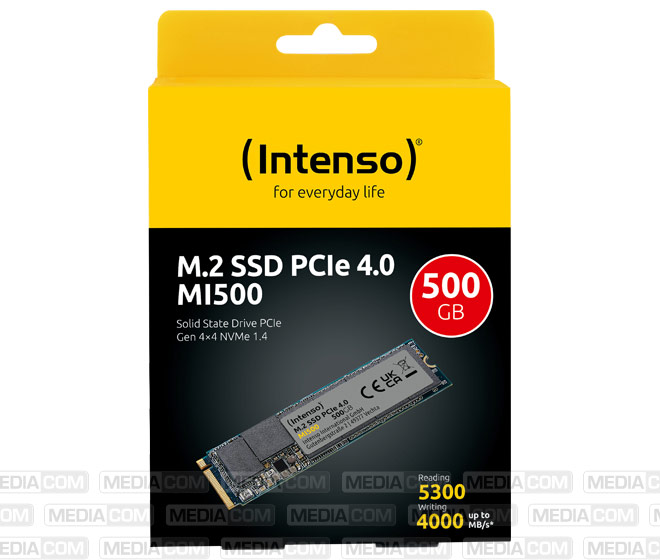 SSD 500GB, PCIe 4.0, M.2, NVMe, MI500 SSD 500GB, PCIe 4.0, M.2, NVMe, MI500