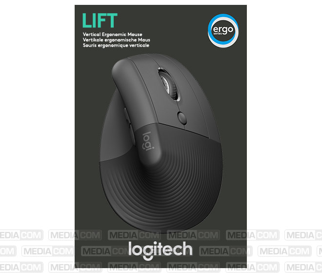 Maus LIFT, Vertical, Wireless, Bluetooth, grafit