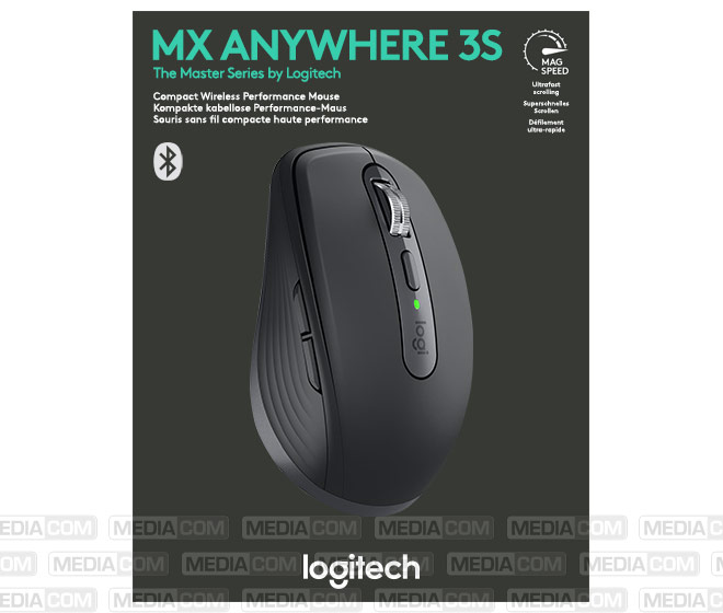Maus MX Anywhere 3S, Wireless, Bluetooth, grafit