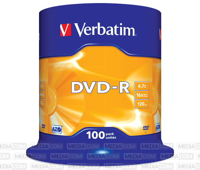 DVD-R 4.7GB/120Min/16x Cakebox (100 Disc)