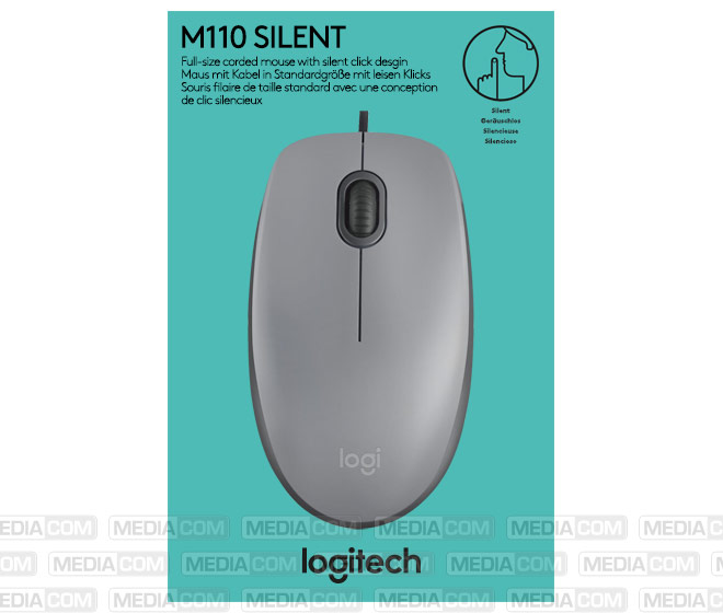 Maus M110, Silent, USB, grau