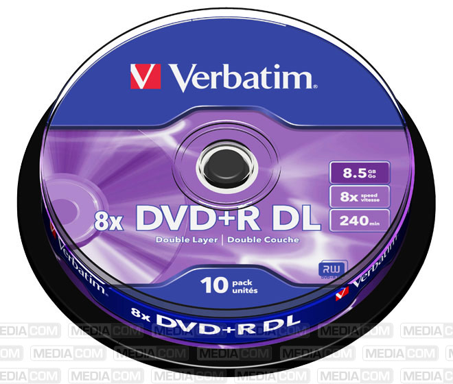 DVD+R DL 8.5GB/240Min/8x Cakebox (10 Disc)