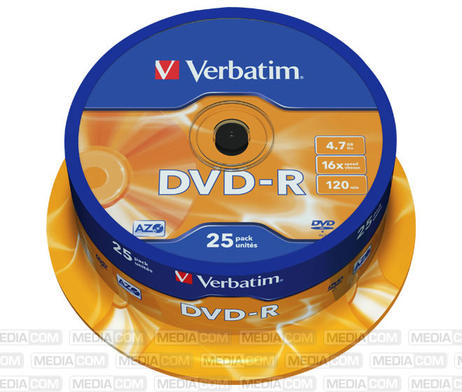 DVD-R 4.7GB/120Min/16x Cakebox (25 Disc)