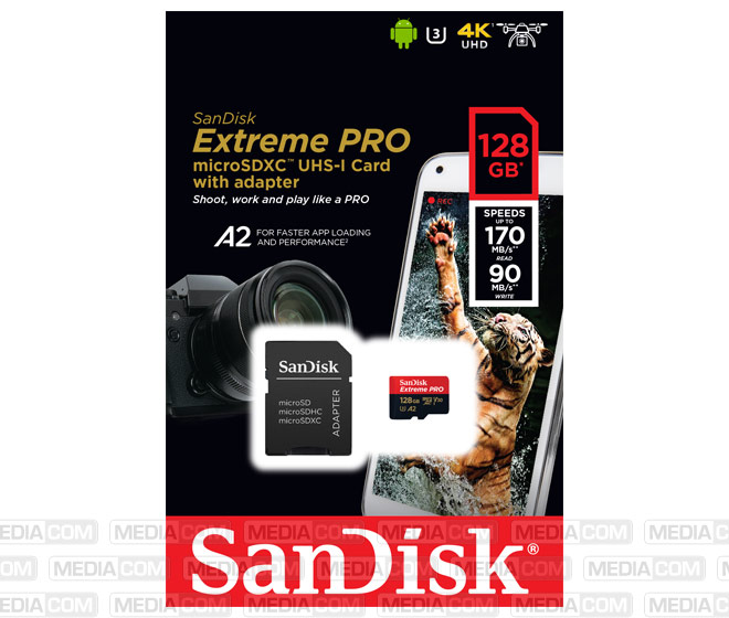 microSDXC Card 128GB, Extreme PRO, U3, A2, 4K UHD