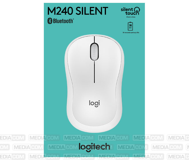 Maus M240, Silent, Wireless, Bluetooth, weiss