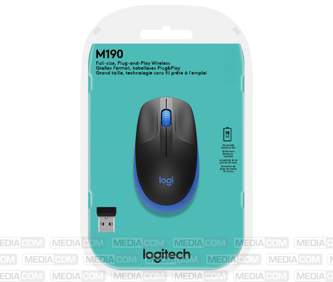 Maus M190, Wireless, blau