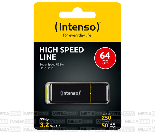 USB 3.2 Stick 64GB, High Speed Line, schwarz