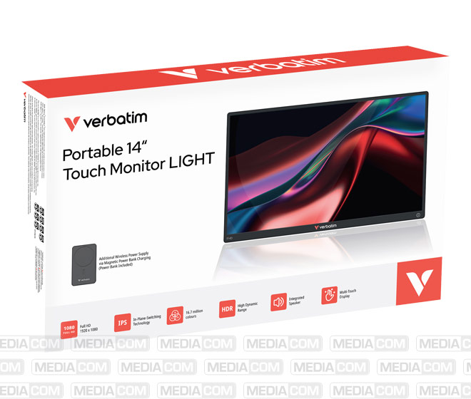 Portable Monitor + Powerbank, 14'', LCD, FullHD