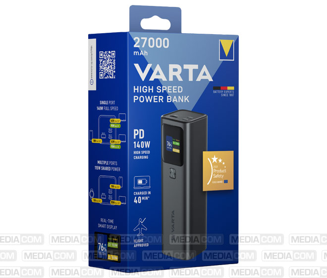 Akku Powerbank, 27.000mAh, High Speed, grau