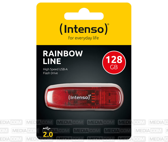 USB 2.0 Stick 128GB, Rainbow Line, rot