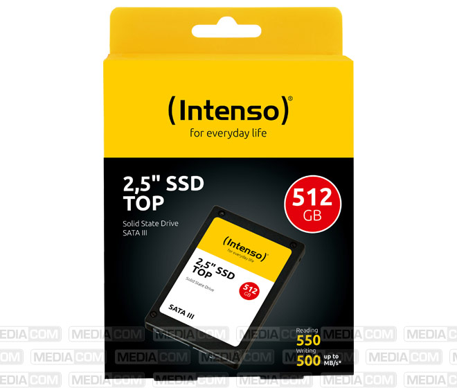SSD 512GB, SATA-III, 6.35cm (2.5''), Top