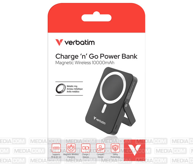 Akku Powerbank, 10.000mAh, Charge´n´Go, schwarz
