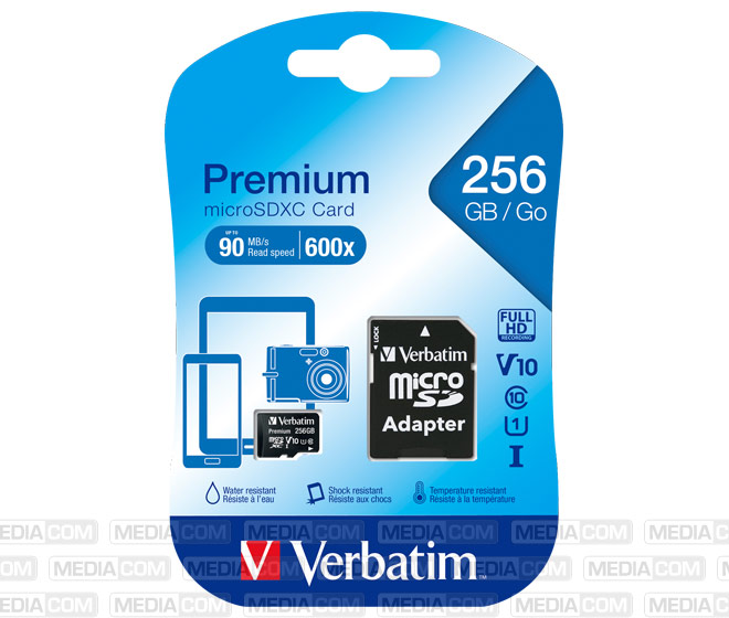 microSDXC Card 256GB, Premium, Class 10, U1