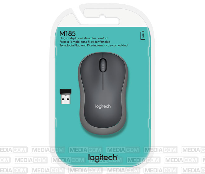 Maus M185, Wireless, grau