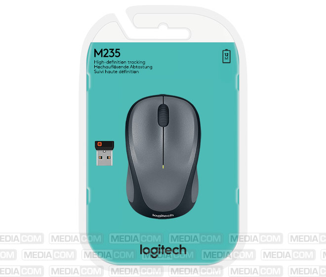 Maus M235, Wireless, Unifying, grau