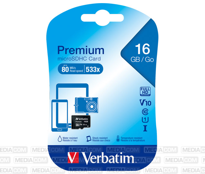 microSDHC Card 16GB, Premium, Class 10, U1