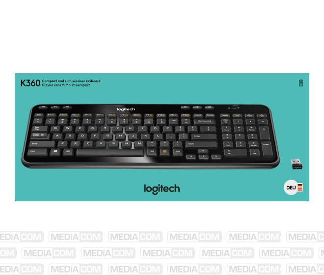 Tastatur K360, Wireless, Unifying, schwarz