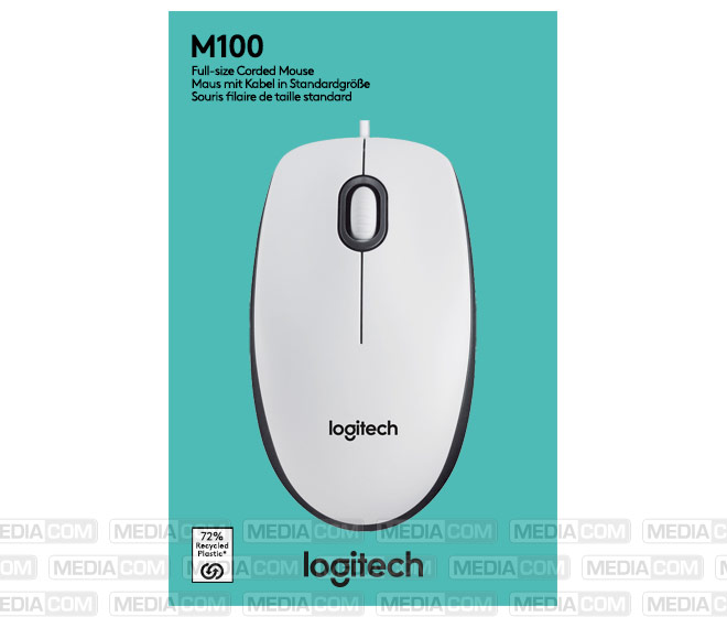 Maus M100, USB, weiss