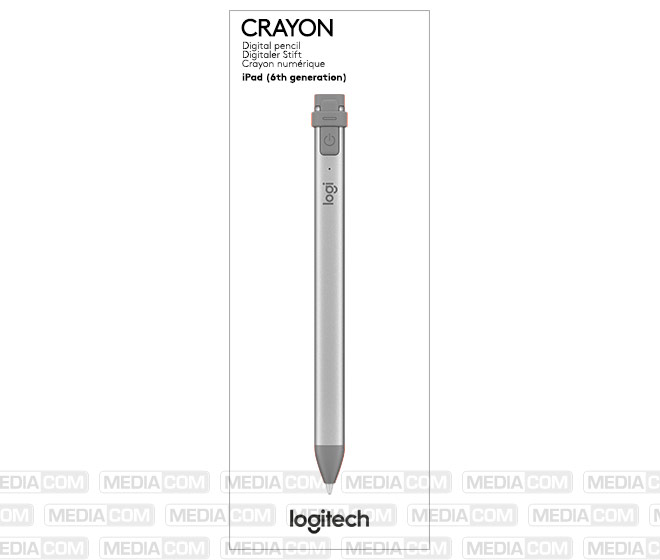 Digital Pen CRAYON, Lightning, Wireless, silber-grau