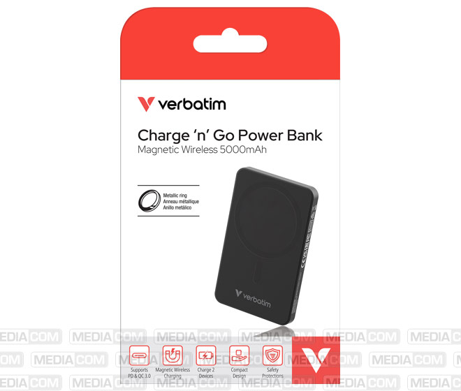 Akku Powerbank, 5.000mAh, MCP-5GN, schwarz