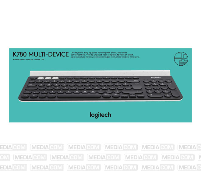 Tastatur K780, Wireless, Unifying, Bluetooth, schwarz