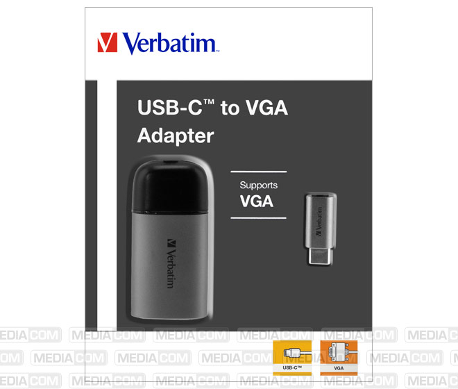 Adapter, USB 3.1-C/VGA, silber