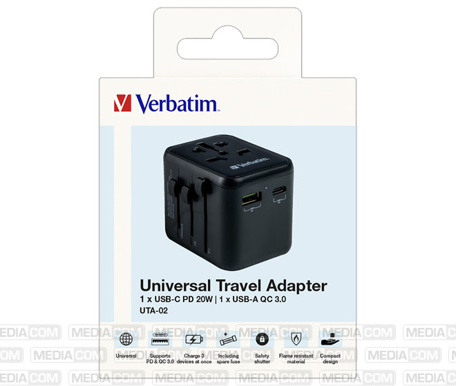 Ladeadapter, Universal Travel, UTA-02, 20W