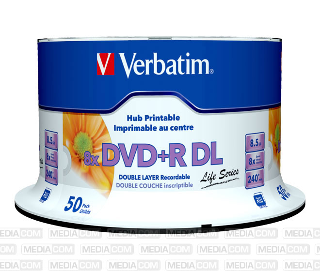 DVD+R DL 8.5GB/240Min/8x Cakebox (50 Disc)