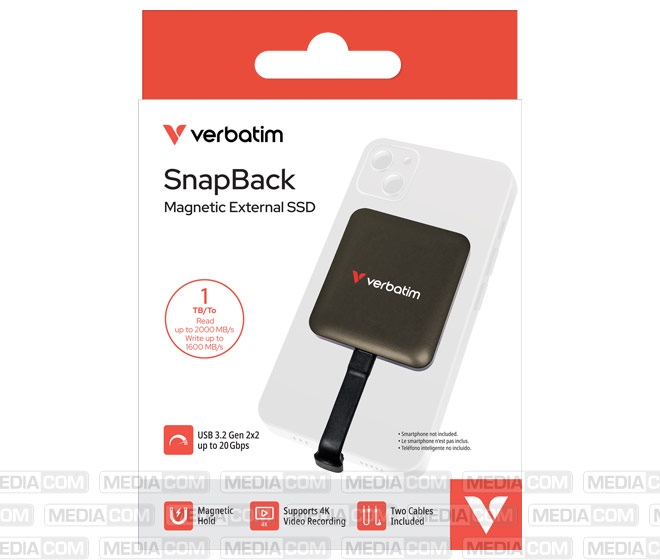 SSD SnapBack 1TB, inkl. 2 Kabel, USB-C, Moccha Metallic