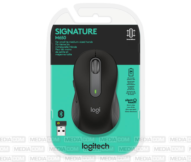 Maus M650, Signature, Wireless, Bluetooth, grafit