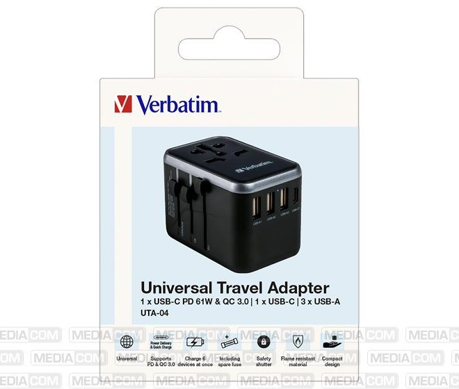 Ladeadapter, Universal Travel, UTA-04, 61W