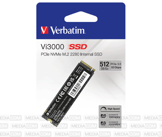 SSD 512GB, PCIe 3.0, M.2 2280, NVMe, Vi3000