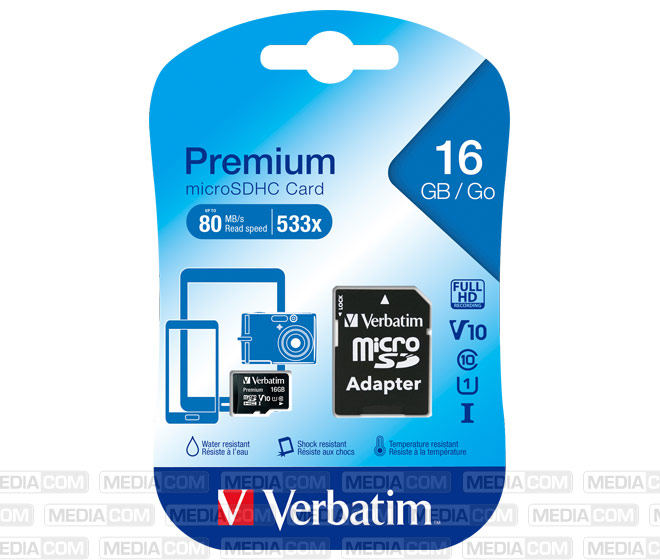 microSDHC Card 16GB, Premium, Class 10, U1