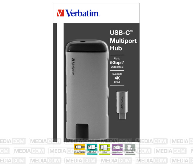 Hub, Multiport, 3x USB 3.0-A, HDMI 4K, RJ45